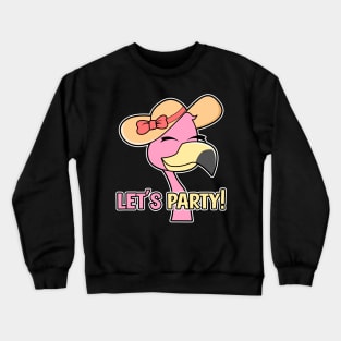 Flamingo Party Woman GIrl Crewneck Sweatshirt